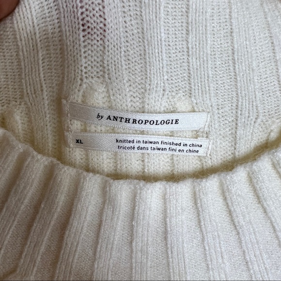 Anthropologie Ivory Ribbed Sweater XL NWT - Picture 11 of 11
